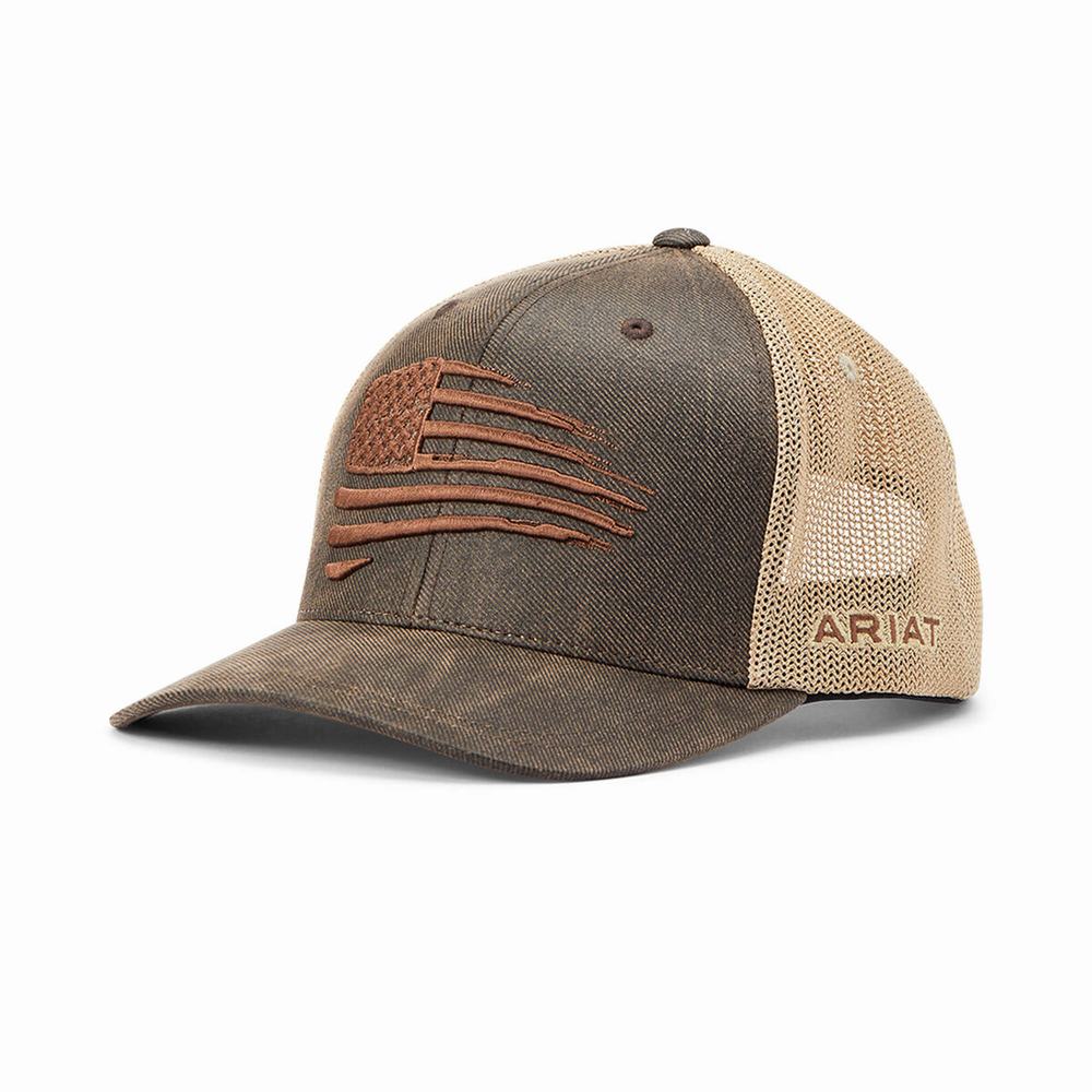 Ariat Patriot Flag Hatt Herr Bruna | 182-ISCEQR