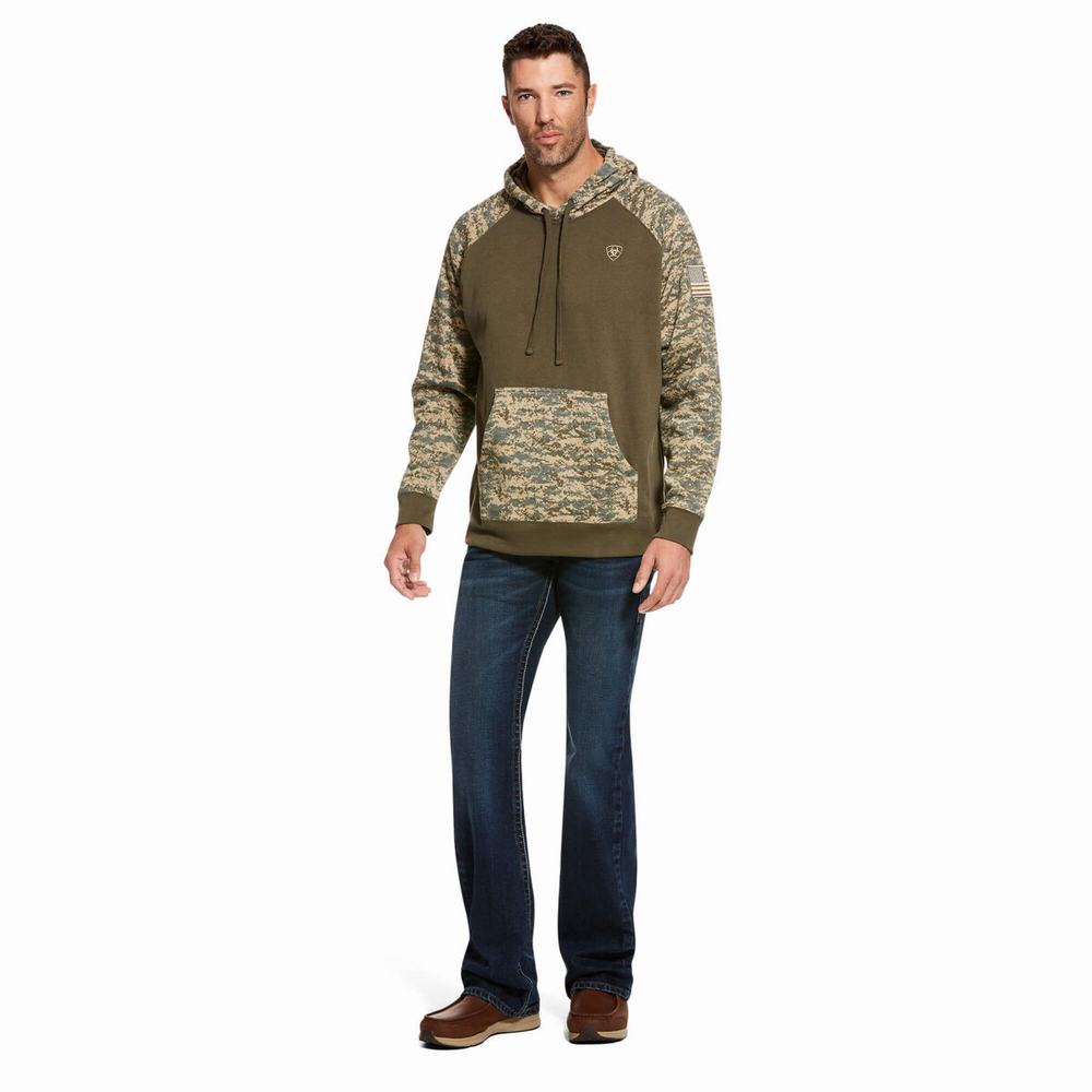 Ariat Patriot Hoodie Herr Olivgröna Camo | 439-XPHMDE