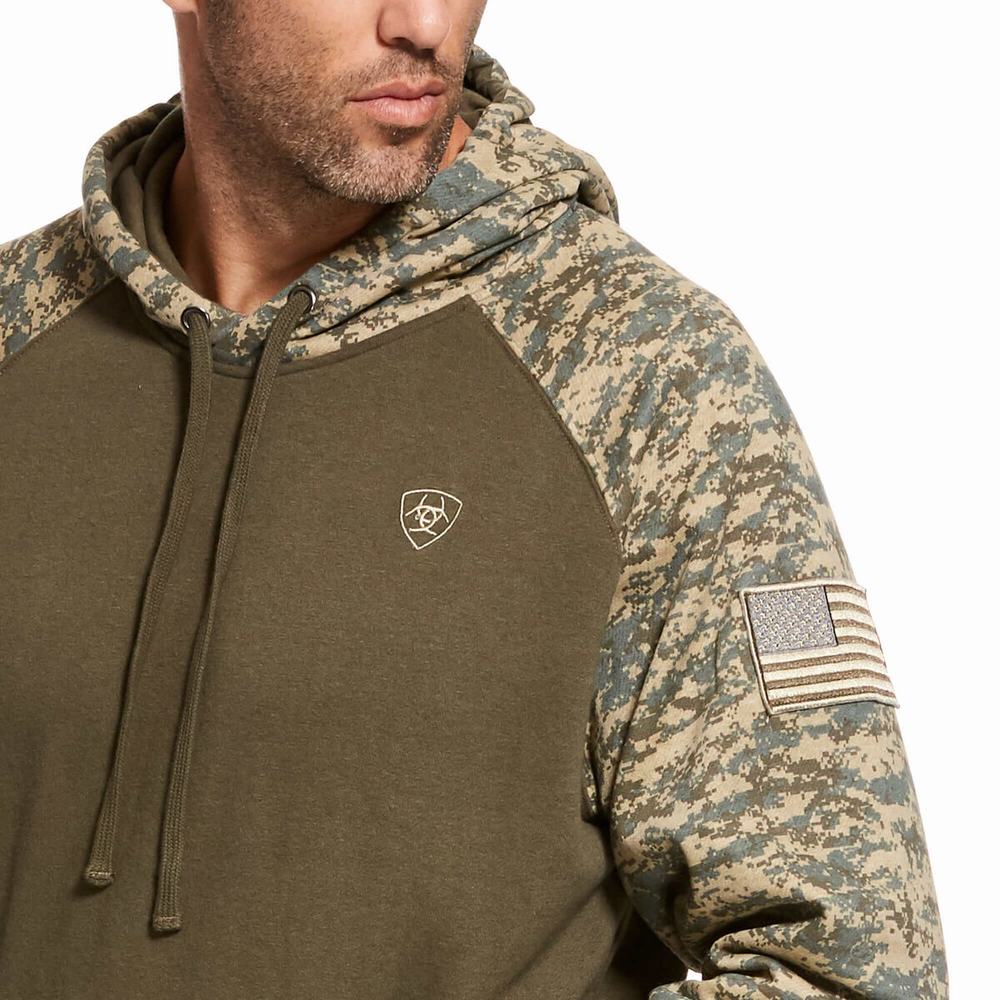 Ariat Patriot Hoodie Herr Olivgröna Camo | 439-XPHMDE