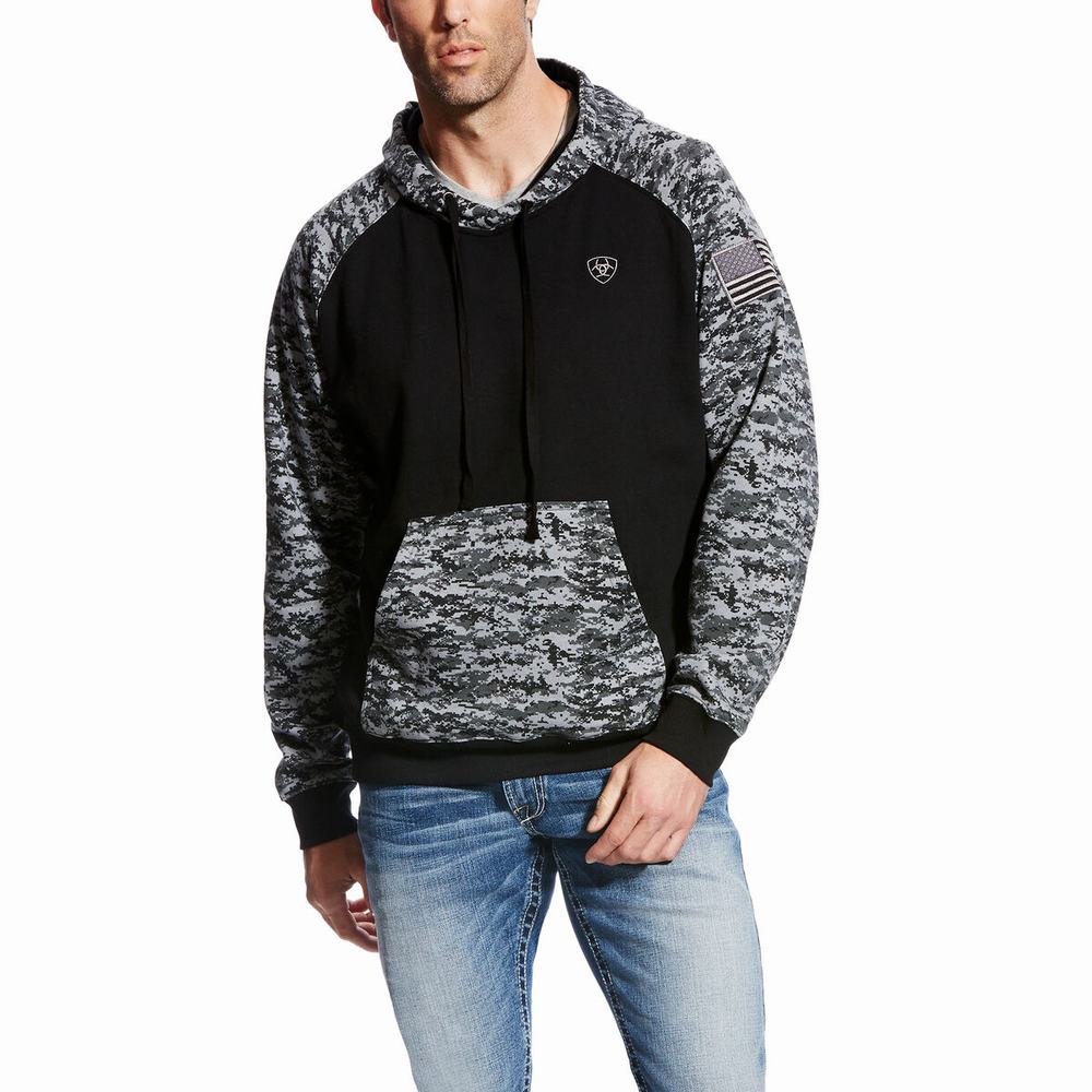 Ariat Patriot Hoodie Herr Svarta Camo | 571-VGBWYZ