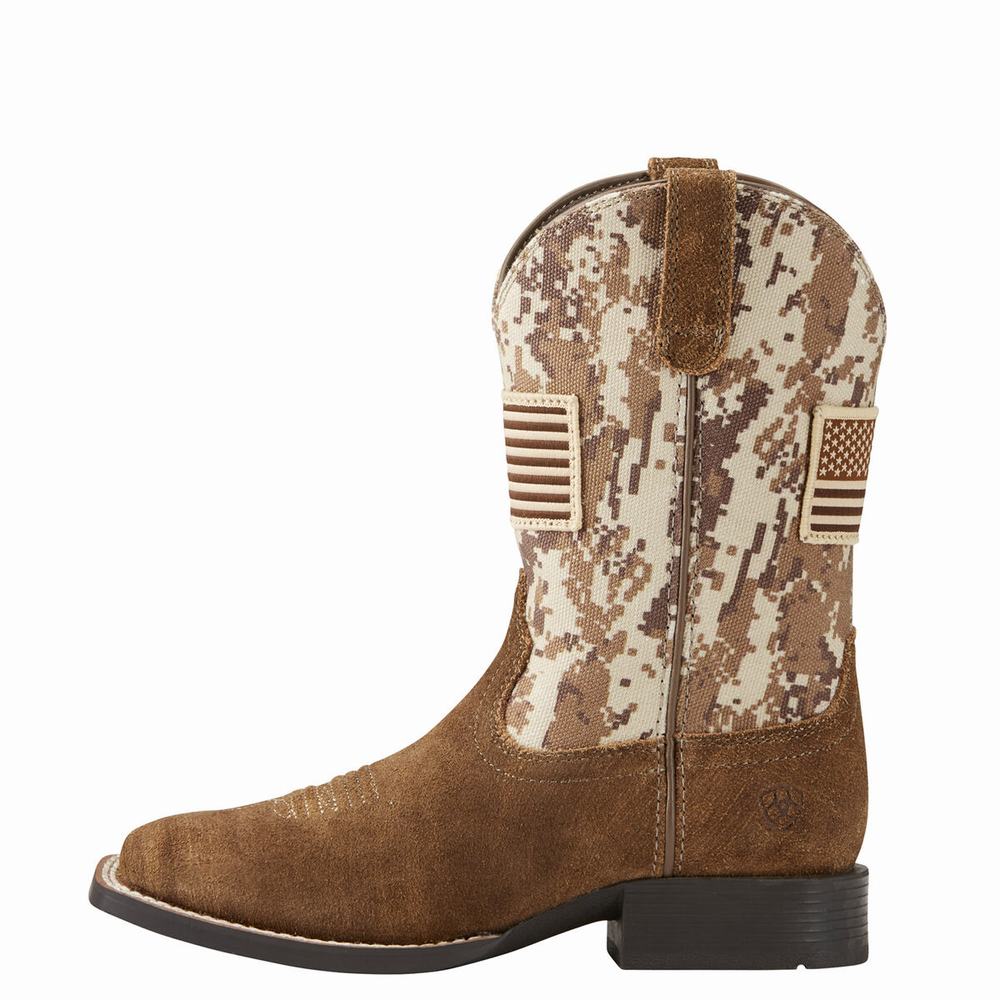 Ariat Patriot Western Stövlar Barn Beige Bruna Camo | 136-VQTMKA