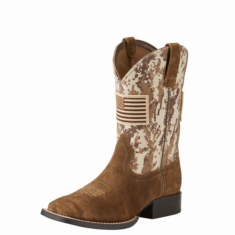 Ariat Patriot Western Stövlar Barn Beige Bruna Camo | 136-VQTMKA