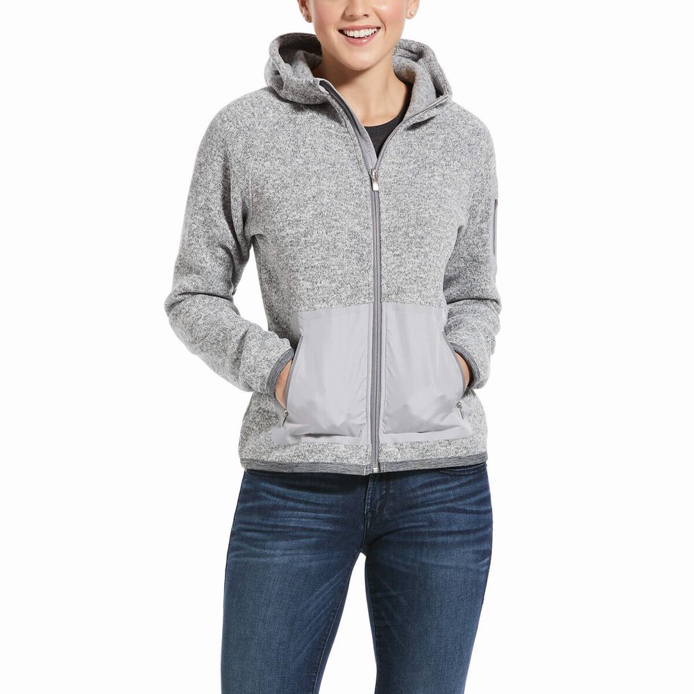 Ariat Polartec Flou Full Zip Hoodie Dam Grå | 258-TFOGEW