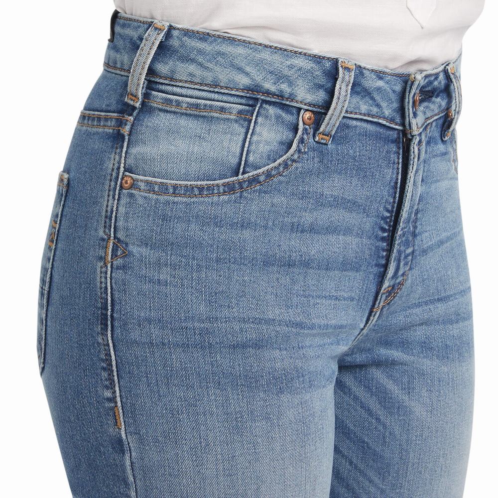 Ariat Premium High Rise Stretch Straight Jeans Dam Blå | 983-FQWRYH