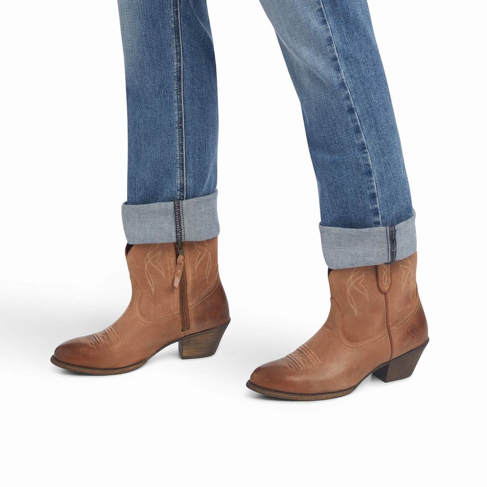 Ariat Premium High Rise Stretch Straight Jeans Dam Blå | 983-FQWRYH