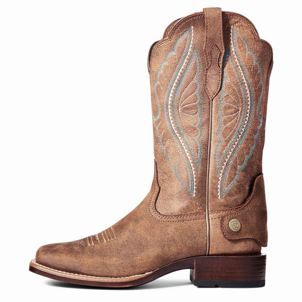 Ariat Primetime EZ Zip Western Stövlar Dam Bruna | 309-TOAWXH