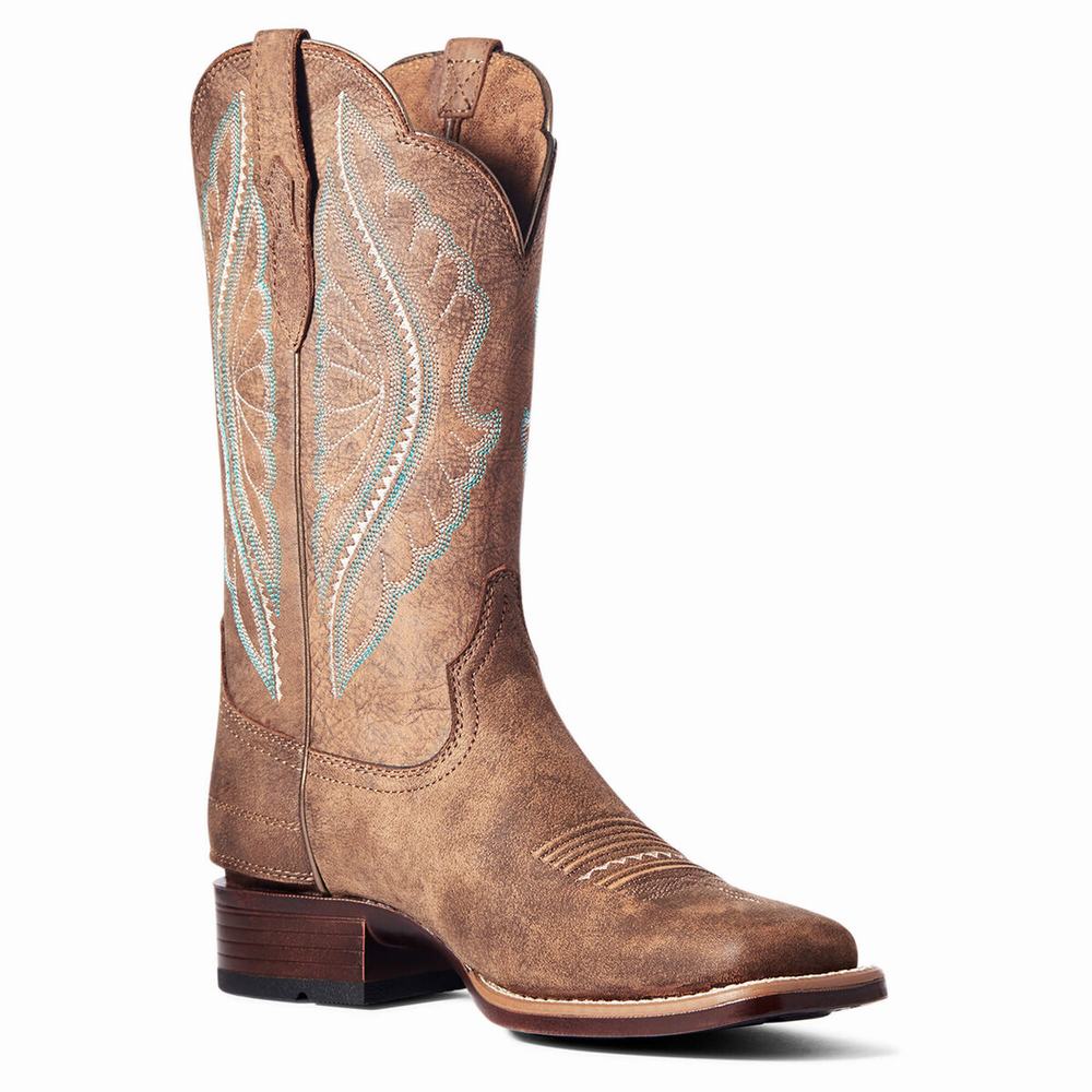 Ariat Primetime EZ Zip Western Stövlar Dam Bruna | 309-TOAWXH