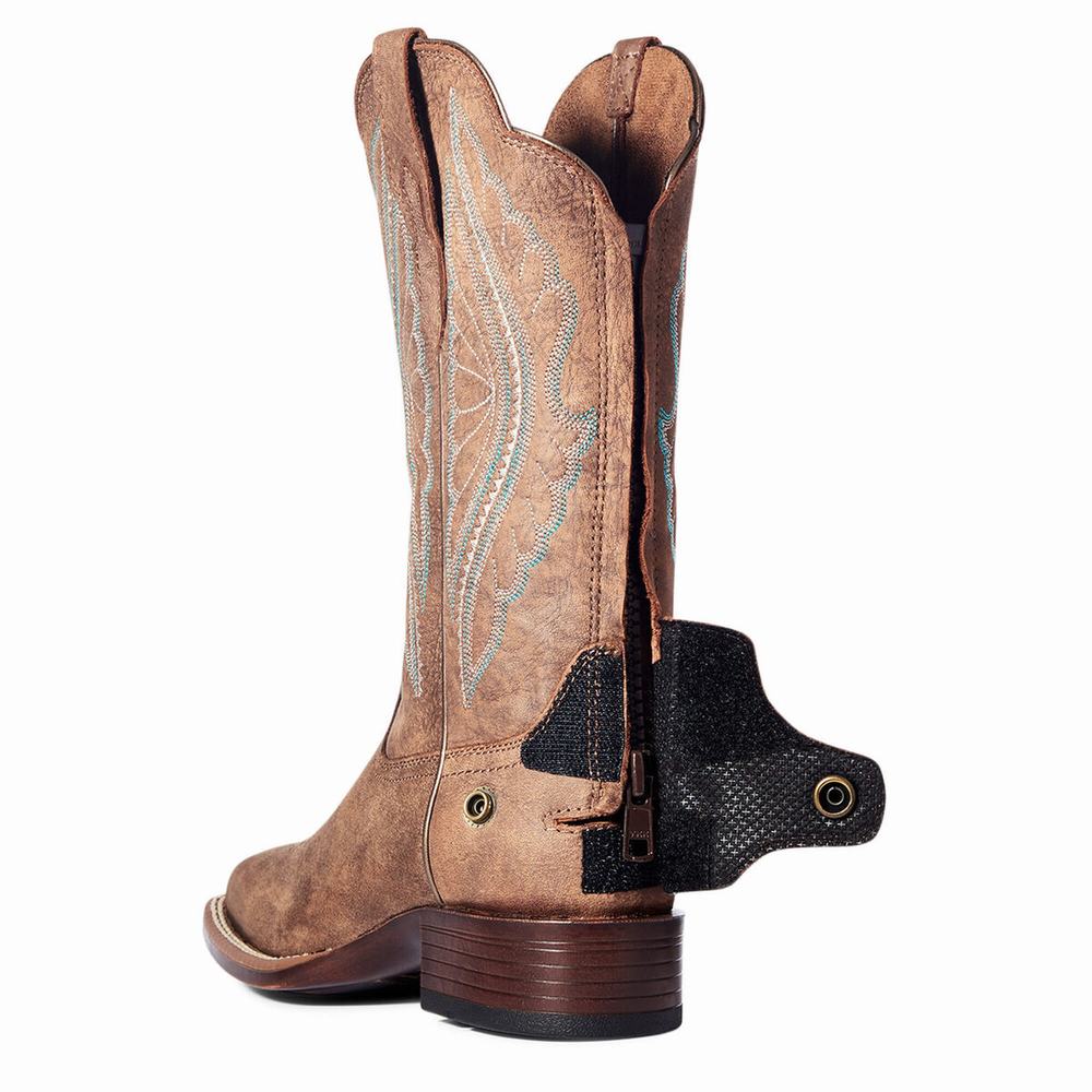 Ariat Primetime EZ Zip Western Stövlar Dam Bruna | 309-TOAWXH