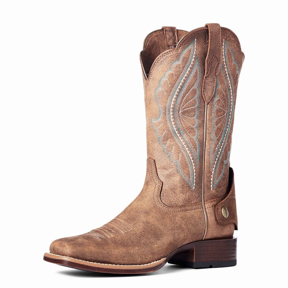 Ariat Primetime EZ Zip Western Stövlar Dam Bruna | 309-TOAWXH