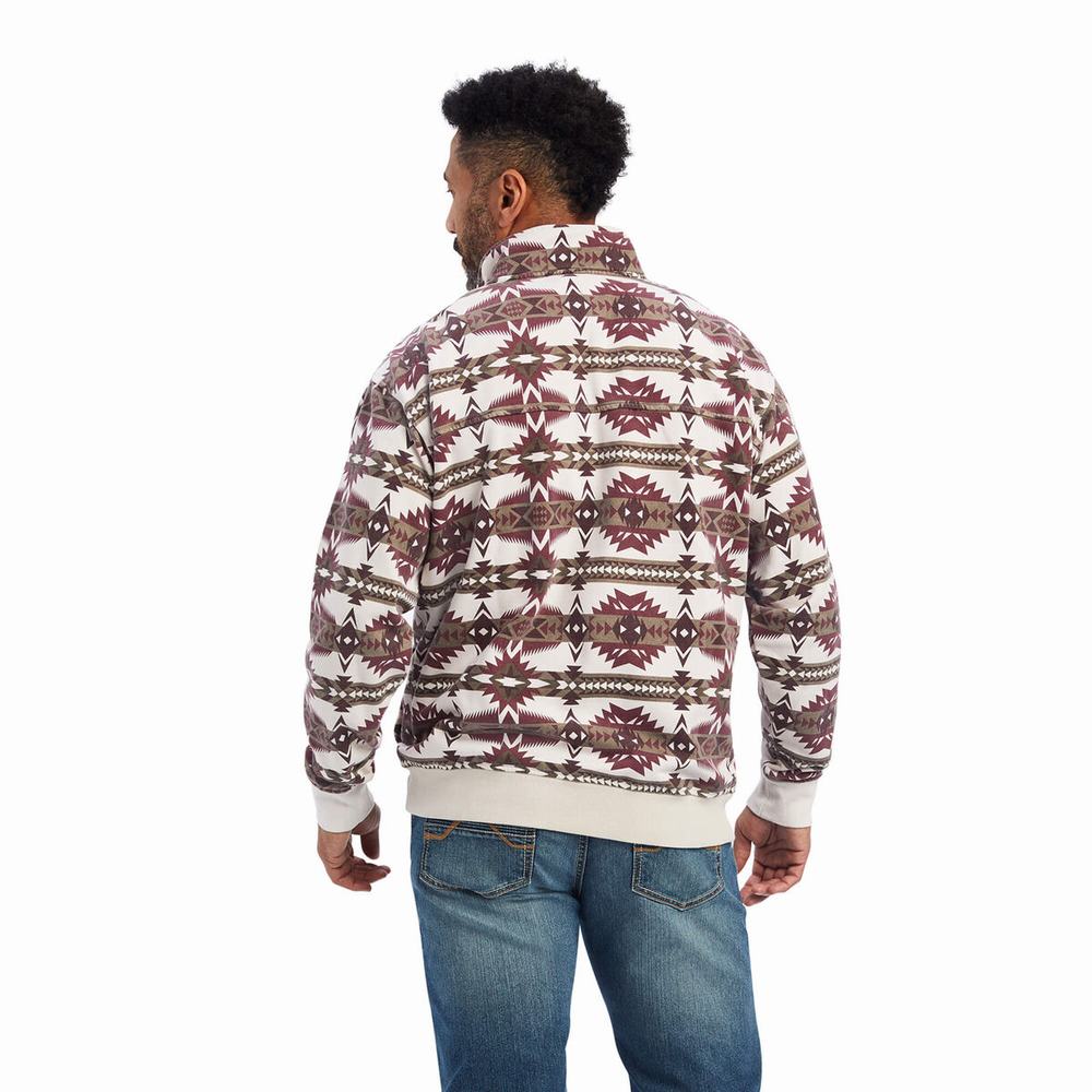 Ariat Printed Overdyed Washed Hoodie Herr Olika Färger | 495-AMRJGL