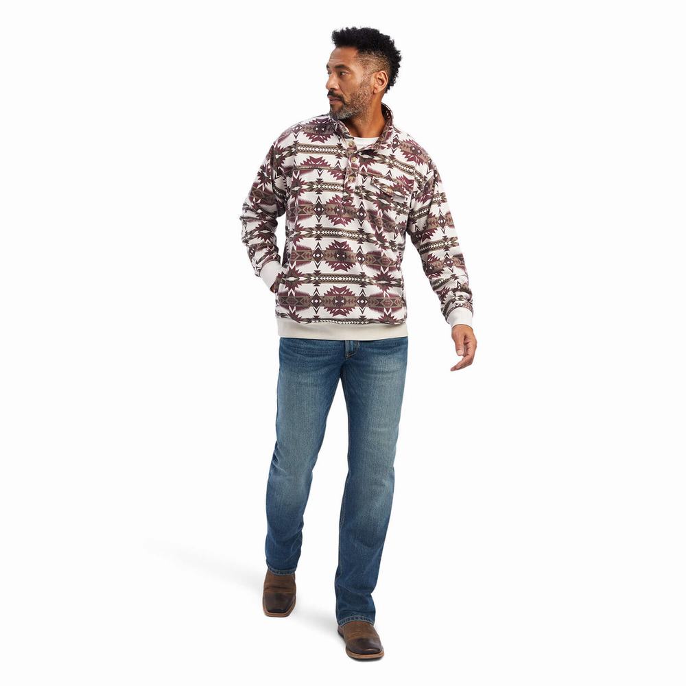 Ariat Printed Overdyed Washed Hoodie Herr Olika Färger | 495-AMRJGL