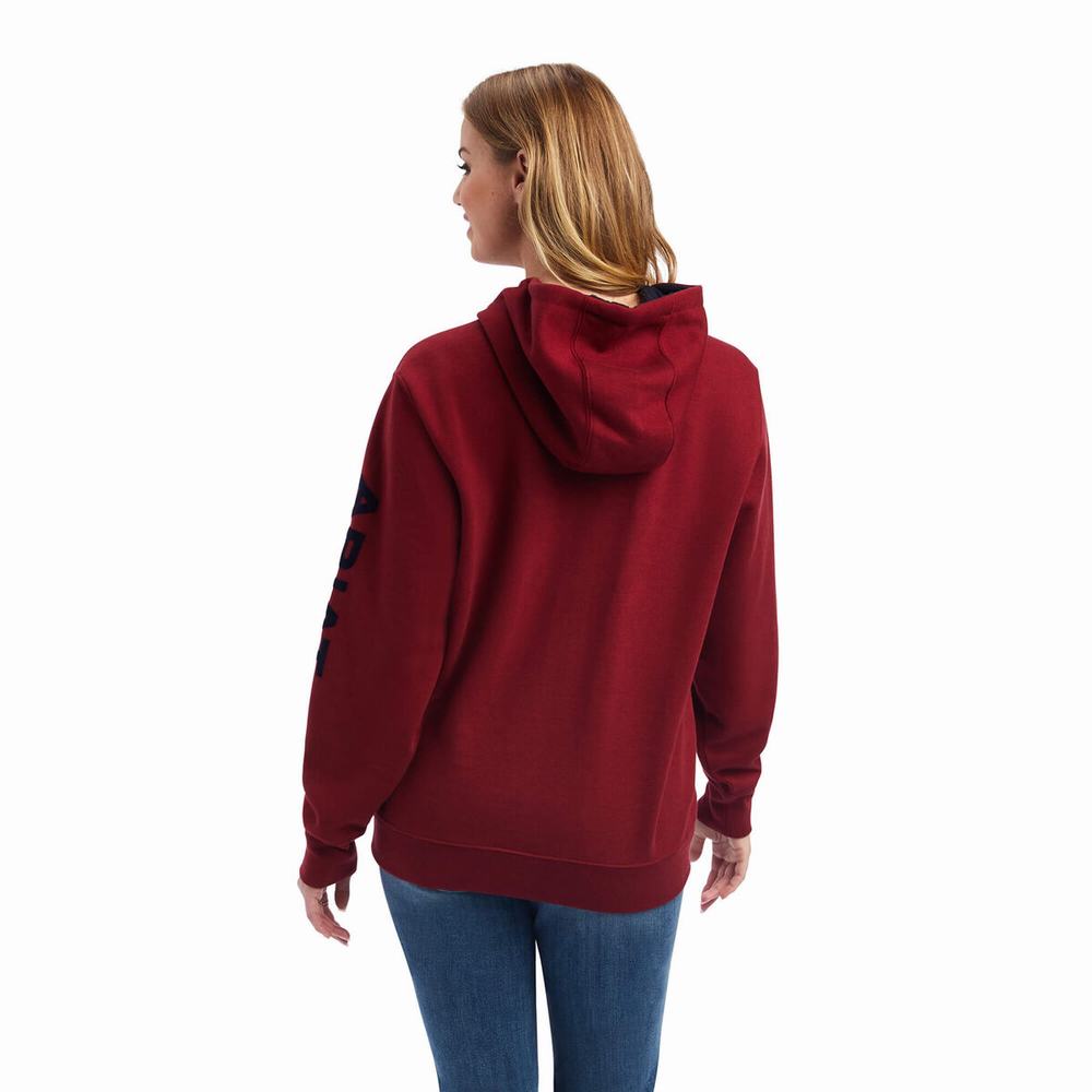 Ariat REAL Arm Logo Hoodie Dam Olika Färger | 951-YKUHMR