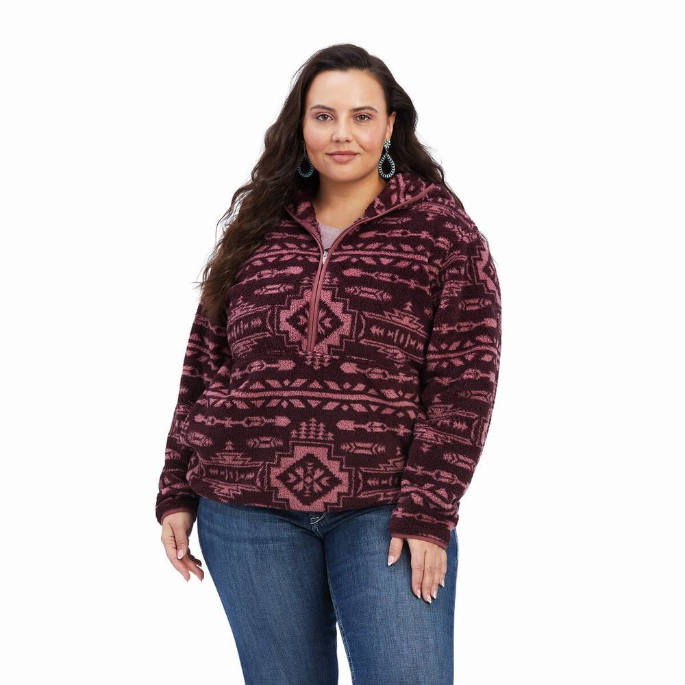 Ariat REAL Berber Hoodie Dam Bruna Rosa | 439-WSEALP