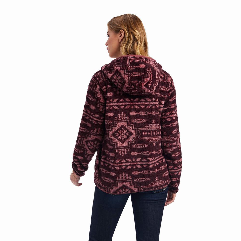 Ariat REAL Berber Hoodie Dam Bruna Rosa | 439-WSEALP