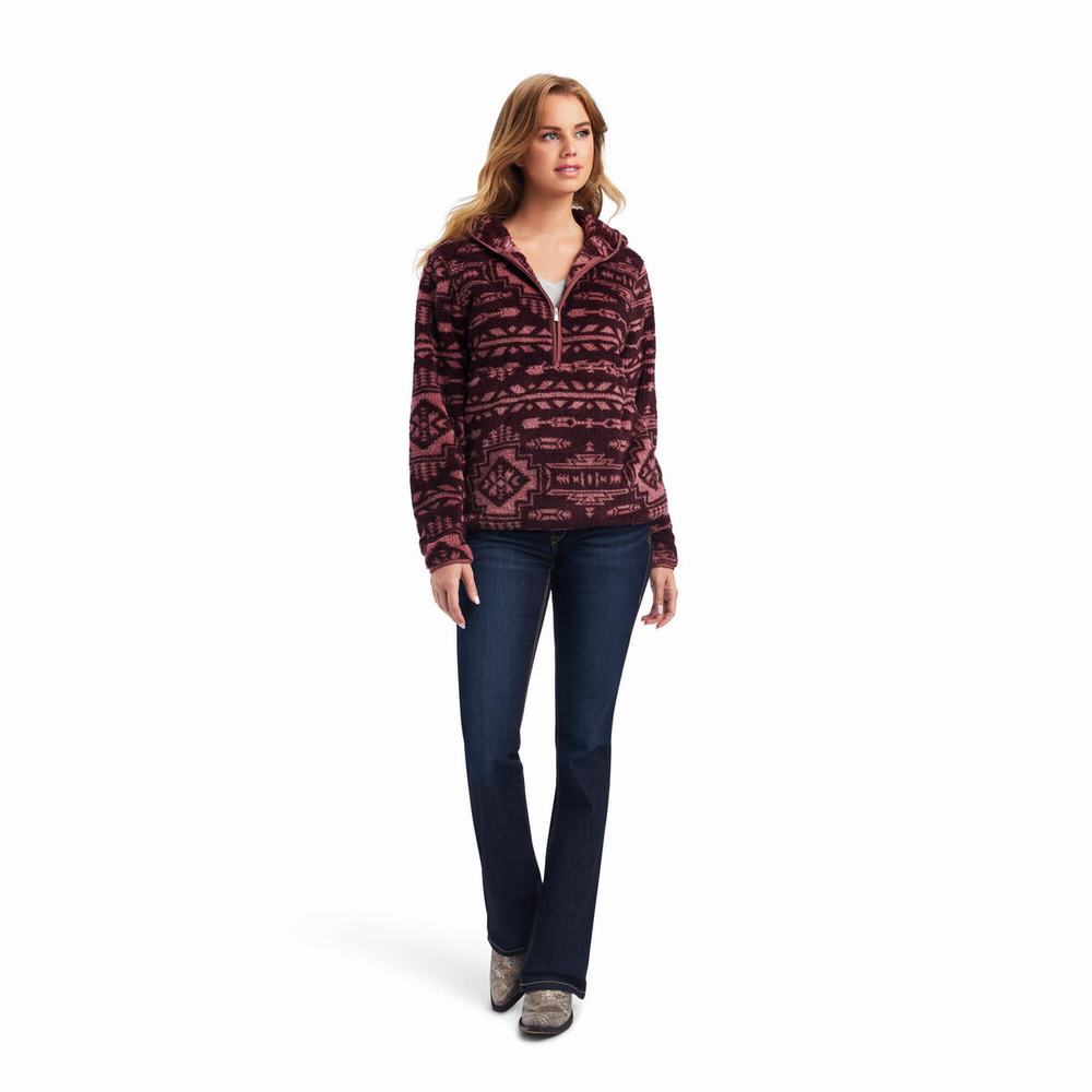 Ariat REAL Berber Hoodie Dam Bruna Rosa | 439-WSEALP