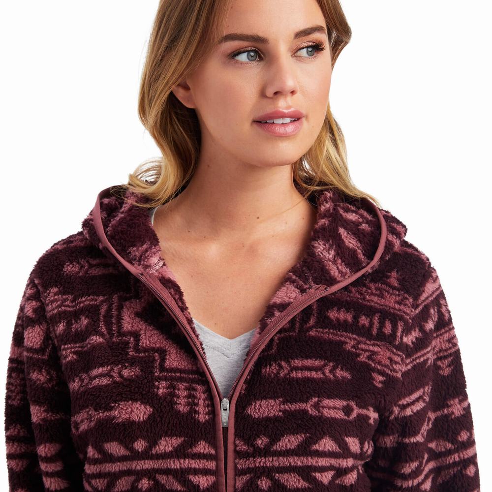 Ariat REAL Berber Hoodie Dam Bruna Rosa | 439-WSEALP