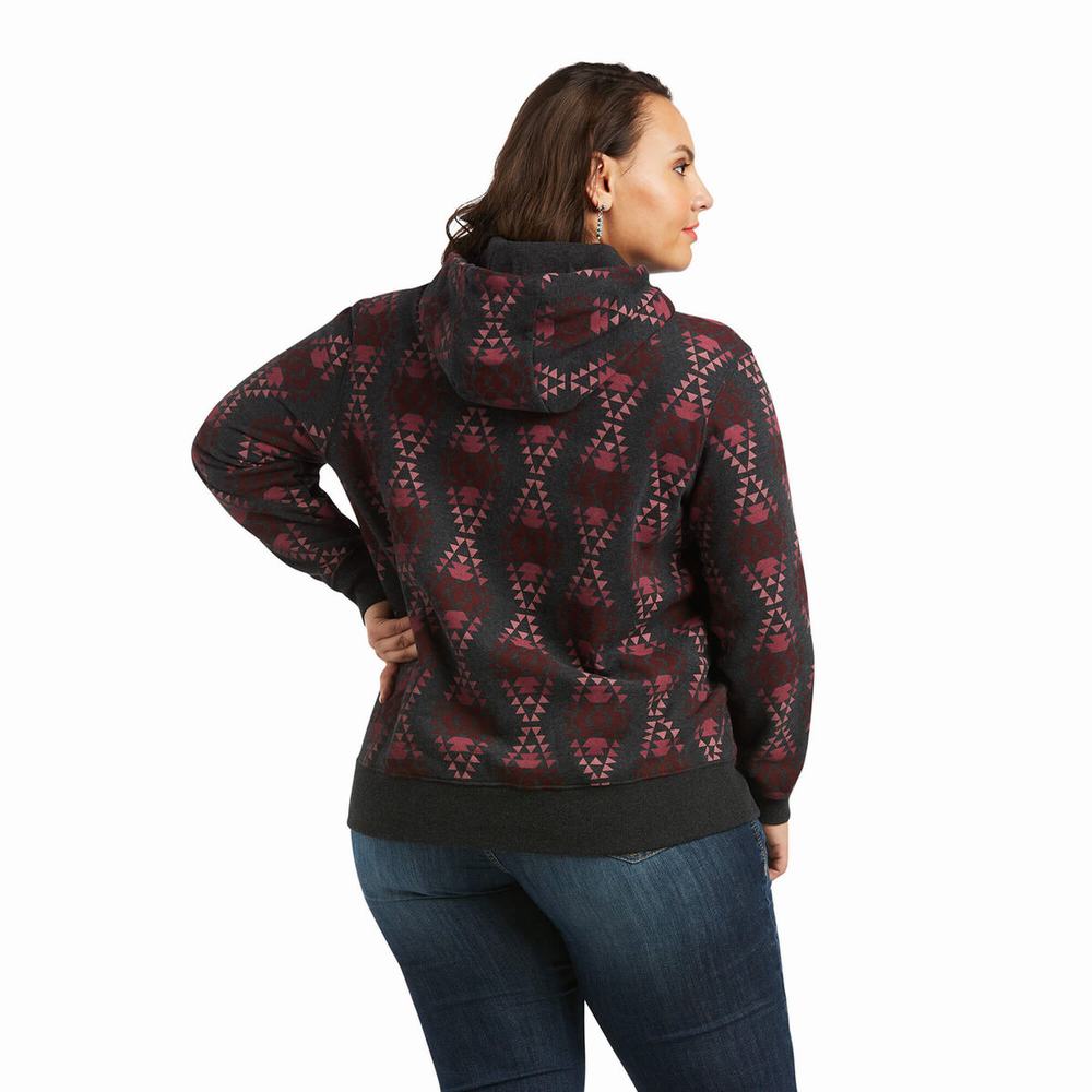 Ariat REAL Diamondback Printed Hoodie Dam Grå | 874-TAZKYH