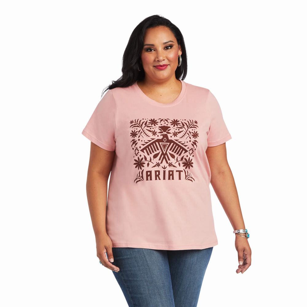 Ariat REAL Relaxed Fiesta Logo Blast Dam Rosa | 206-UFJBWO