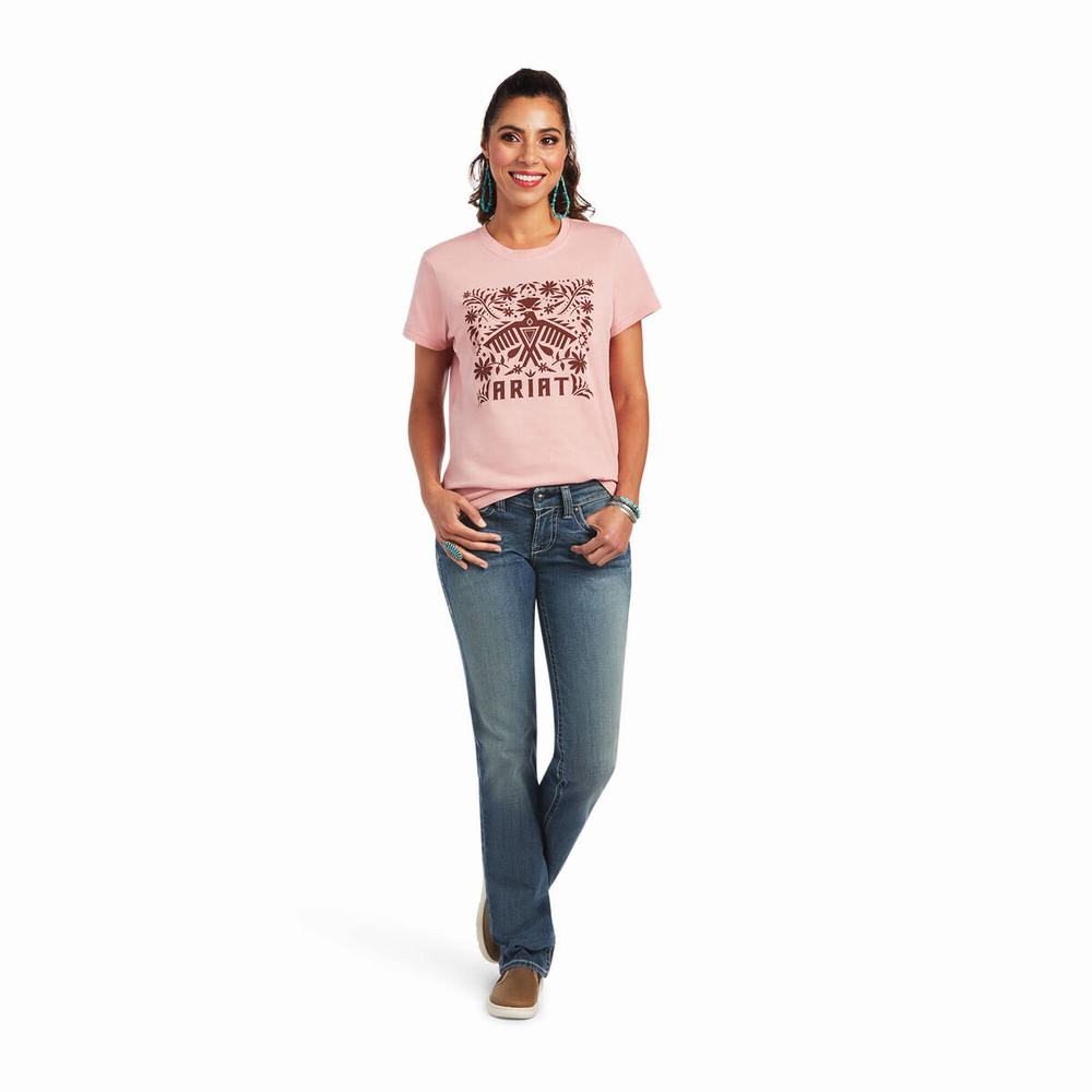 Ariat REAL Relaxed Fiesta Logo Blast Dam Rosa | 206-UFJBWO