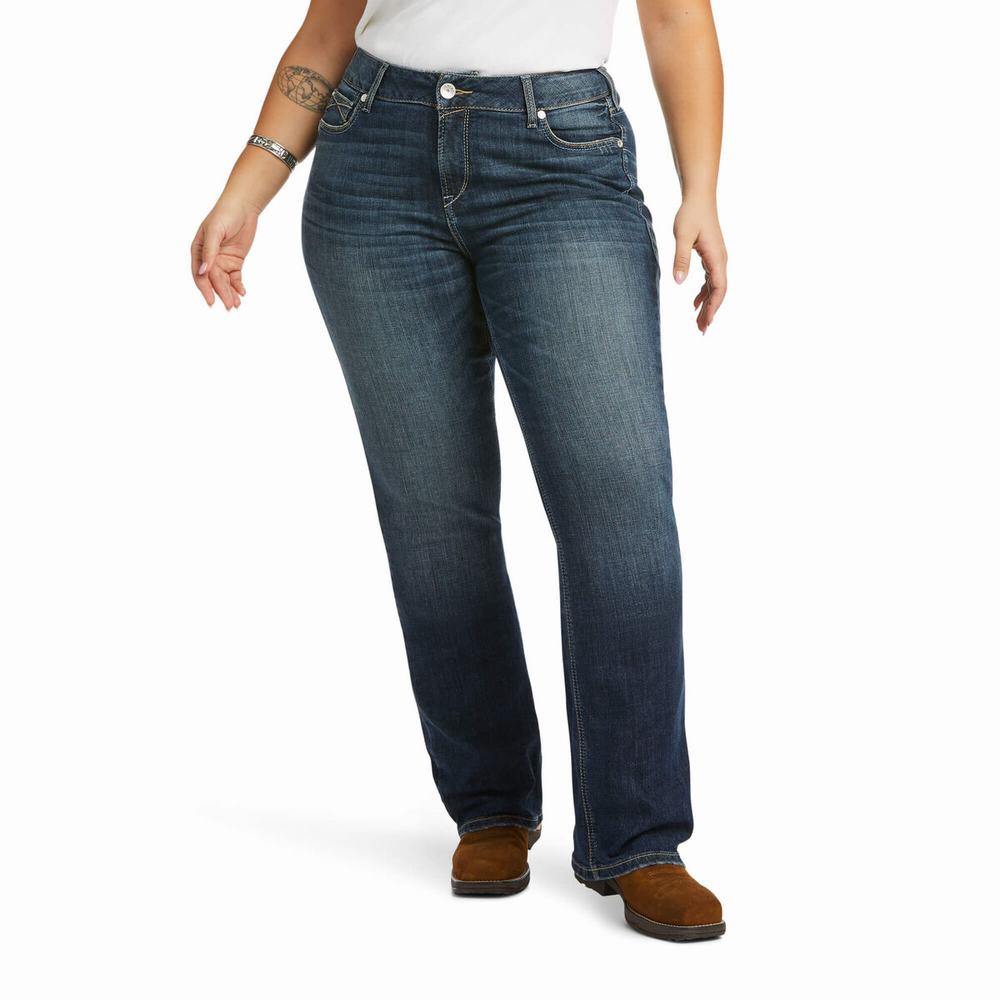 Ariat R.E.A.L. High Rise Destiny Straight Jeans Dam Blå | 147-WABPMZ