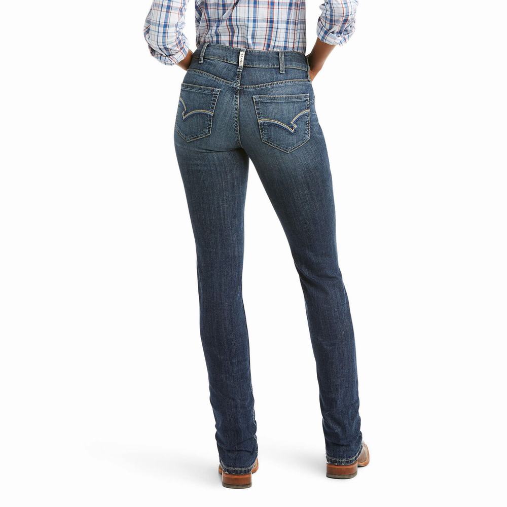 Ariat R.E.A.L. High Rise Destiny Straight Jeans Dam Blå | 147-WABPMZ