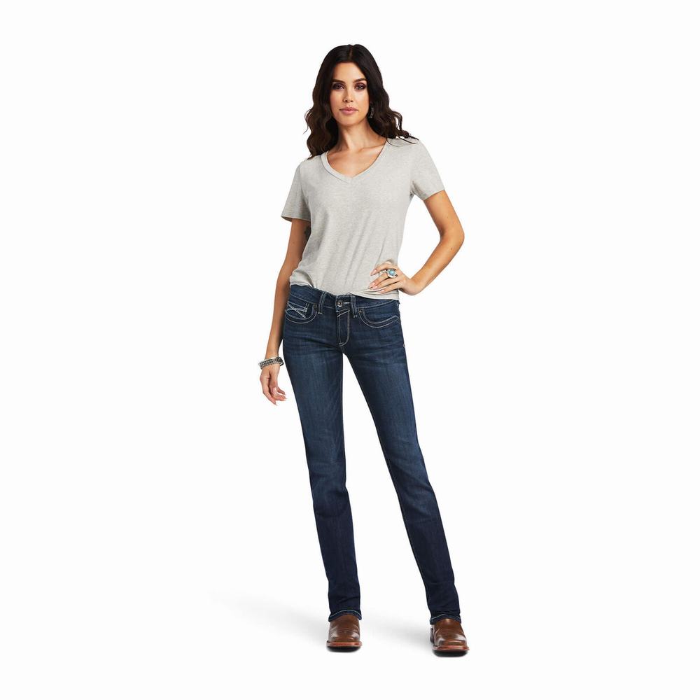 Ariat R.E.A.L. Mid Rise Clarissa Straight Jeans Dam Olika Färger | 120-YDTEXI