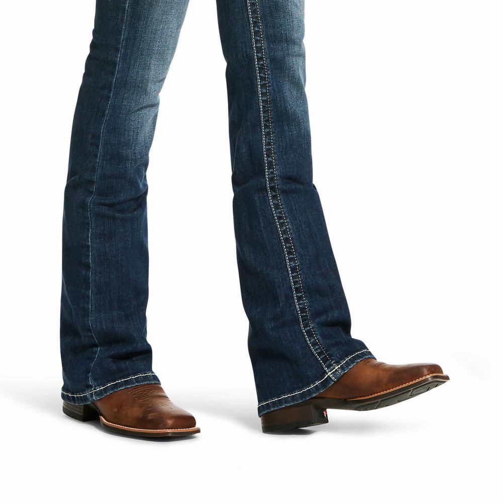 Ariat R.E.A.L. Mid Rise Stretch Entwined Festival Cut Skinny Jeans Dam Blå | 359-YOWPUG