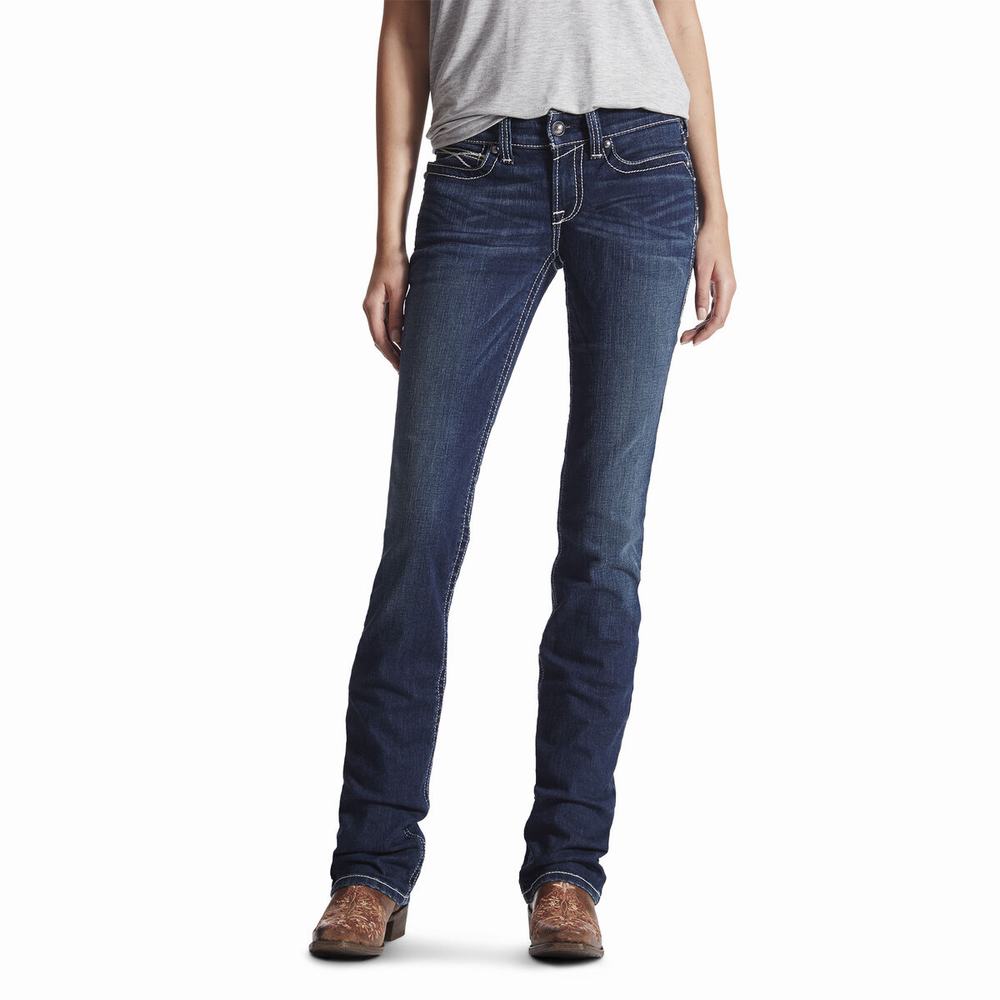 Ariat R.E.A.L. Mid Rise Stretch Icon Straight Jeans Dam Olika Färger | 965-YXOGMA