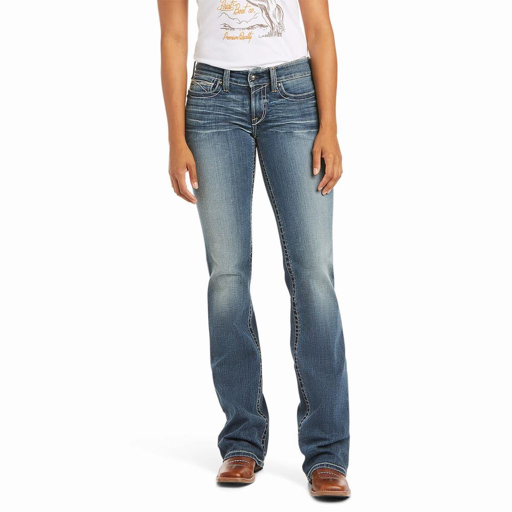 Ariat R.E.A.L. Mid Rise Stretch Whipstitch Cut Skinny Jeans Dam Olika Färger | 017-RKXISV