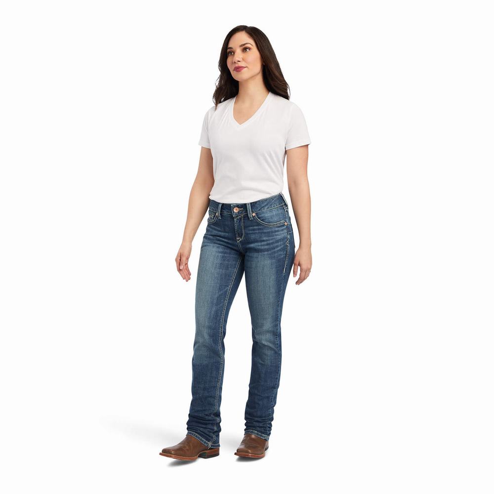 Ariat R.E.A.L. Perfect Rise Daphne Straight Jeans Dam Olika Färger | 063-WQKERD