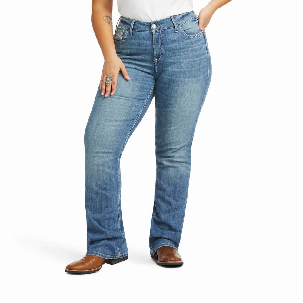 Ariat R.E.A.L. Perfect Rise Karen Straight Jeans Dam Blå | 891-IJRCXY