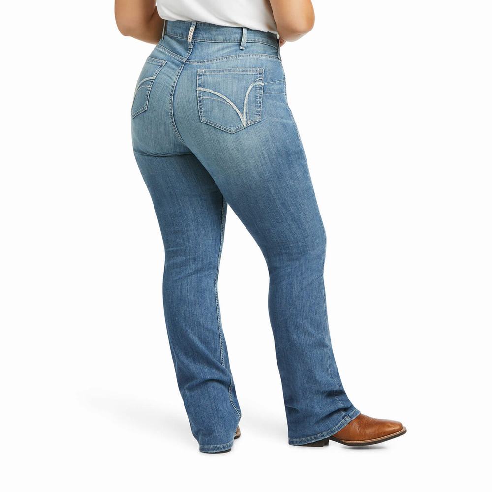 Ariat R.E.A.L. Perfect Rise Karen Straight Jeans Dam Blå | 891-IJRCXY