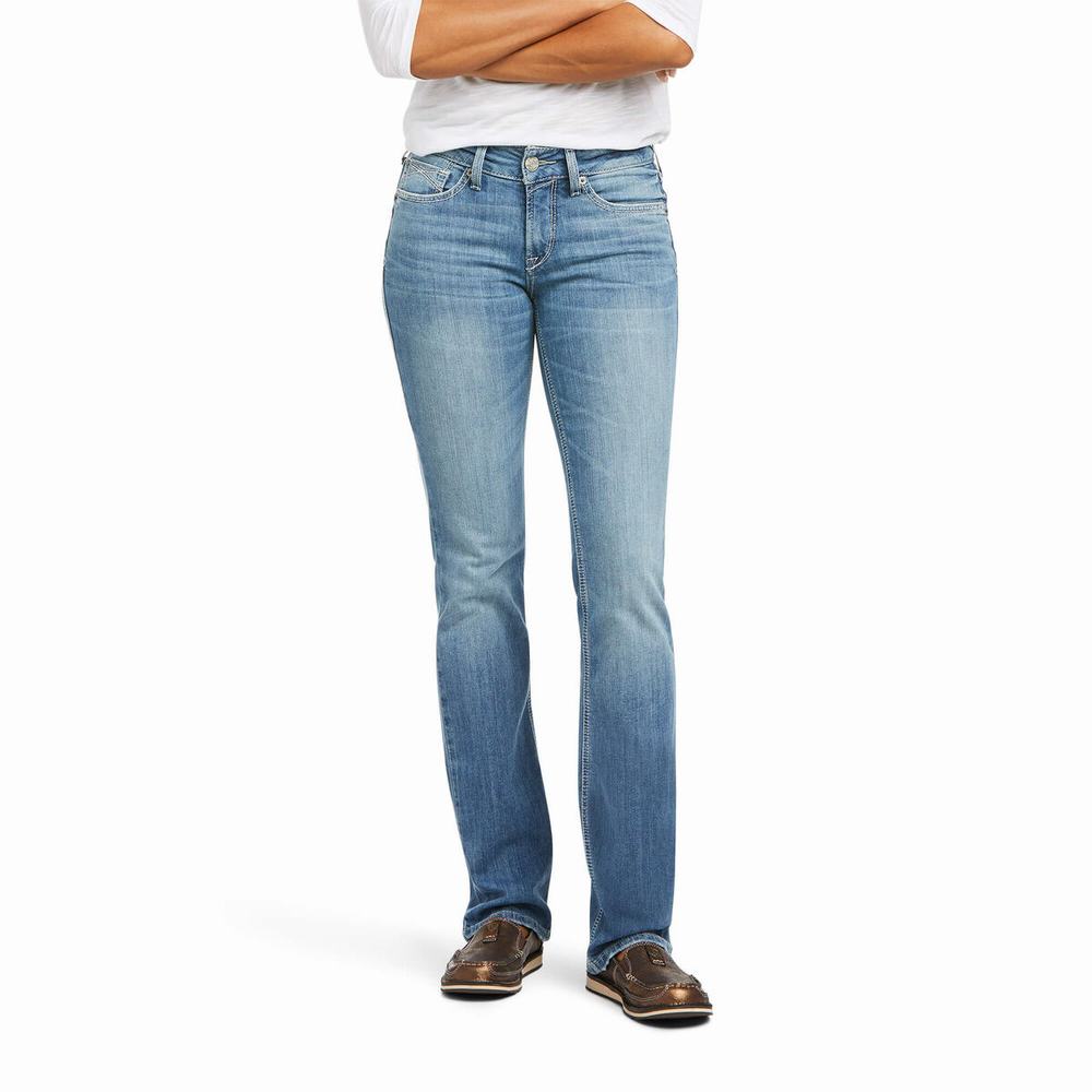 Ariat R.E.A.L. Perfect Rise Karen Straight Jeans Dam Blå | 891-IJRCXY