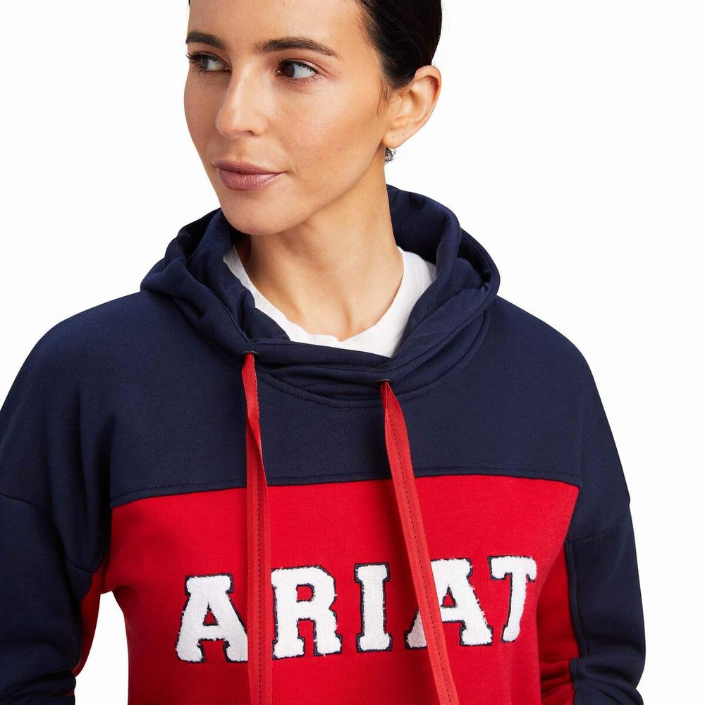 Ariat Rabere Team Hoodie Dam Marinblå | 962-VLWIZJ