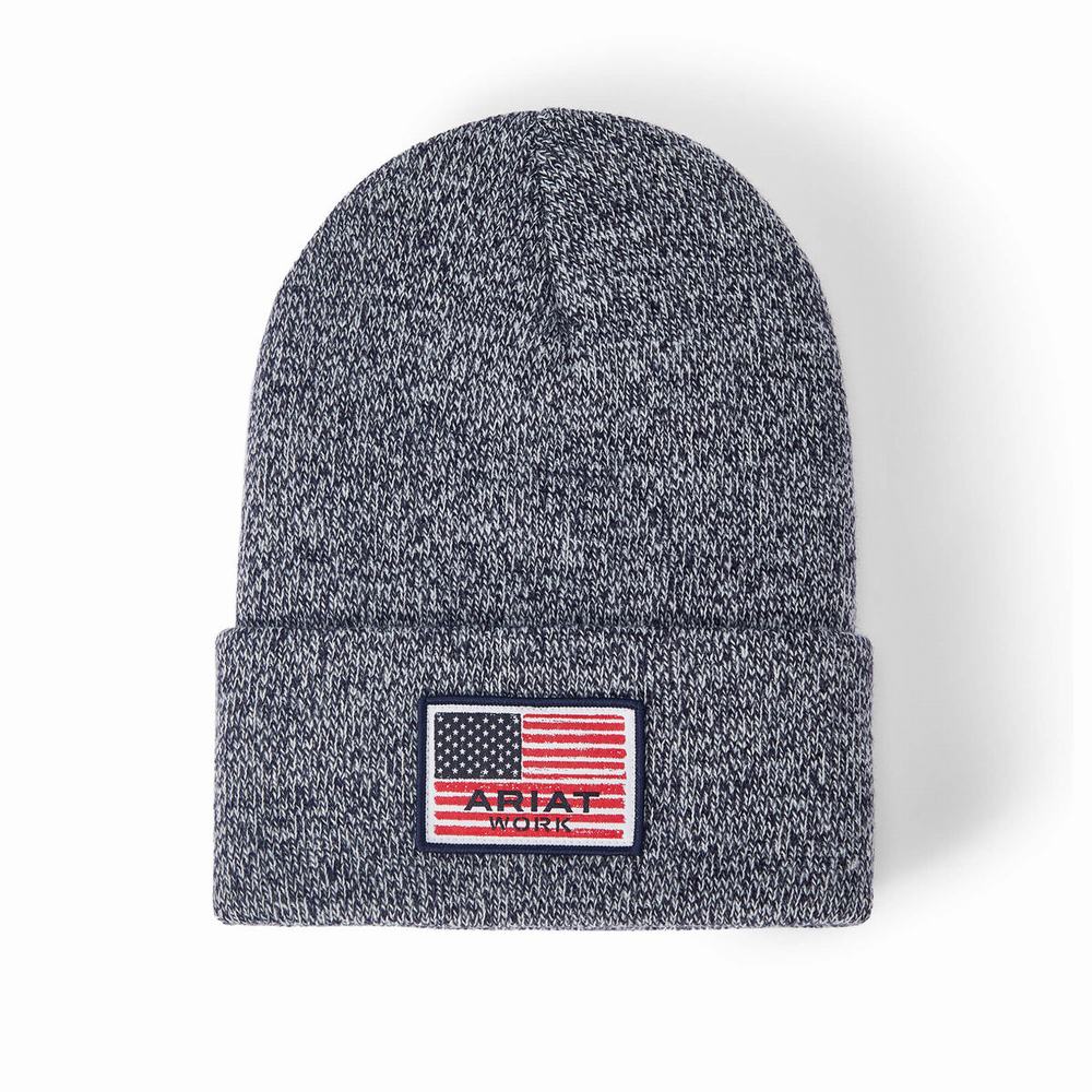 Ariat Rebar American Flag Patch Hatt Herr Marinblå | 968-NUEOMP