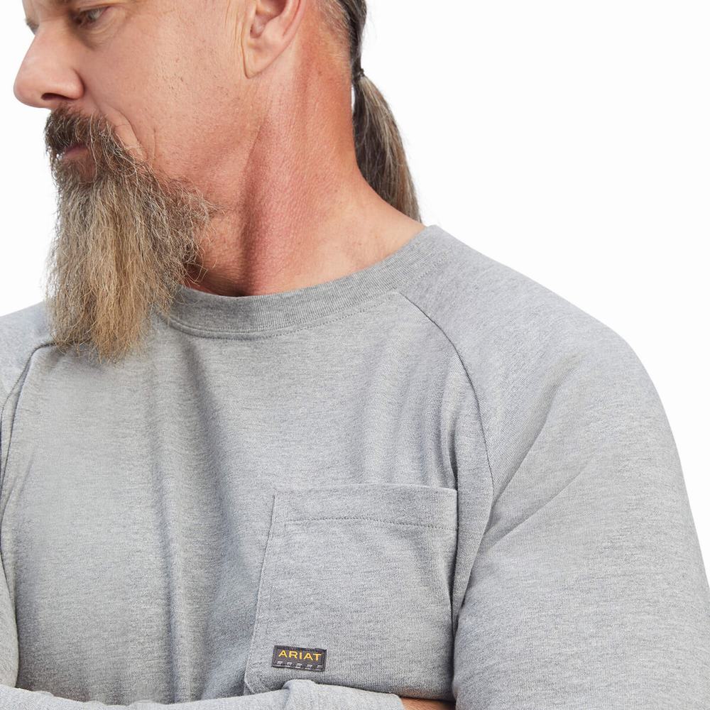 Ariat Rebar Bomull Strong T-shirt Herr Grå | 638-LXKWVB