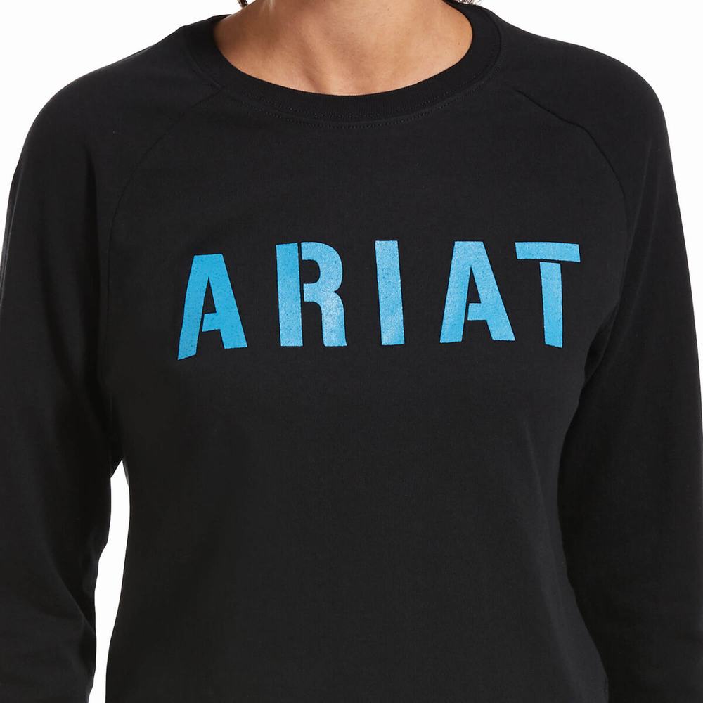 Ariat Rebar CottonStrong Block T-shirt Dam Svarta | 867-QCTRNX