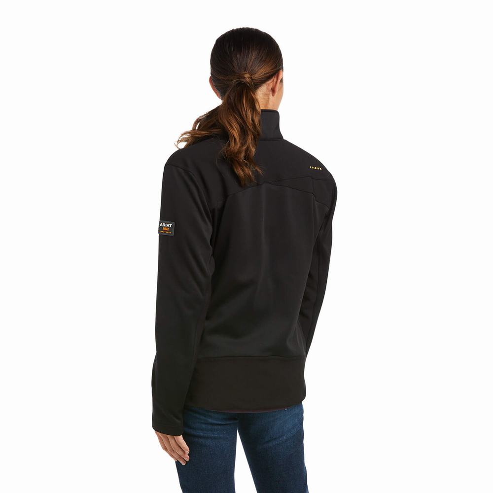 Ariat Rebar Dri-Tech DuraStretch Fleece Hybrid Hoodie Dam Svarta | 653-GXSWDO