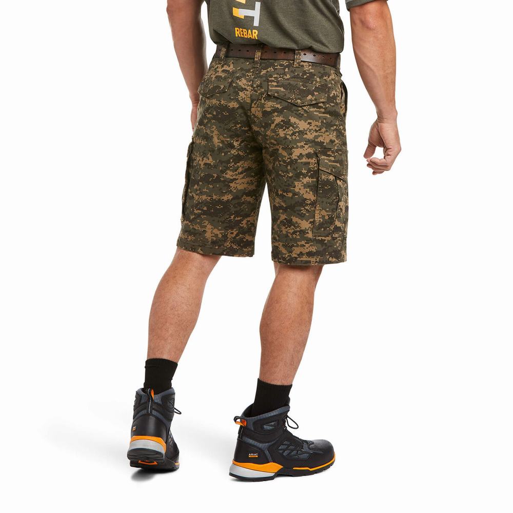 Ariat Rebar DuraStretch Made Tough Cargo Byxor Herr Olivgröna Camo | 056-DAZMKP