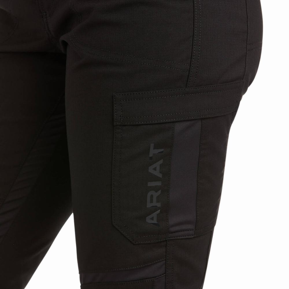 Ariat Rebar DuraStretch Ripstop Cargo Leg Byxor Dam Svarta | 416-GRFKMU