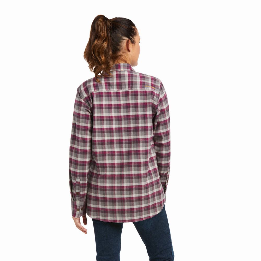 Ariat Rebar Flannel DuraStretch Skjorta Dam Lila | 407-EPXDGB