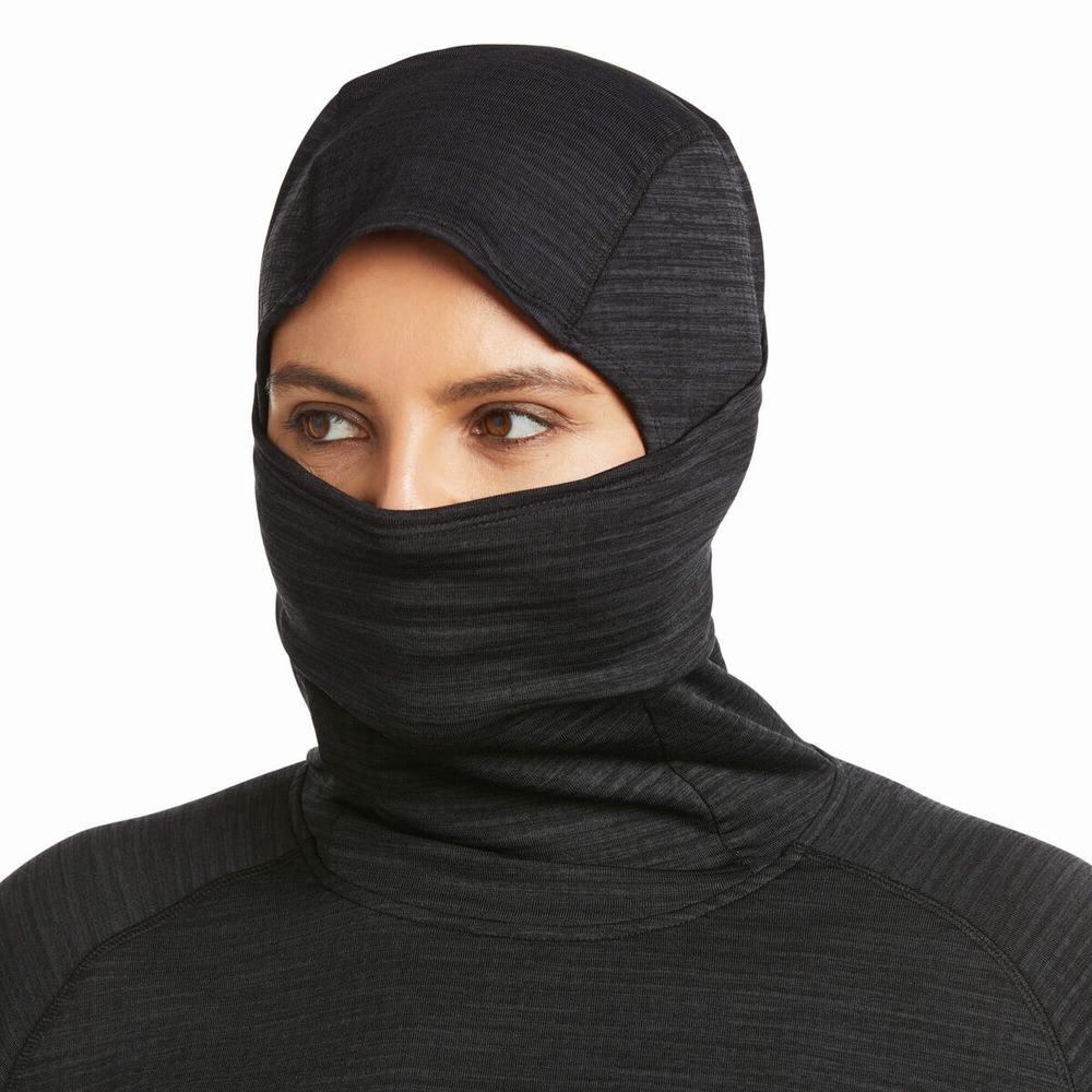 Ariat Rebar Gridwork Balaclava Hoodie Dam Svarta | 752-WGBEIM