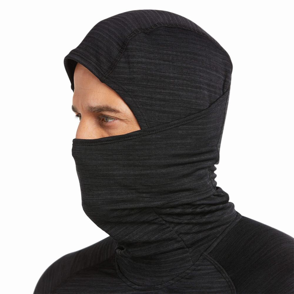 Ariat Rebar Gridwork Balaclava Hoodie Herr Svarta | 864-MQPHWO