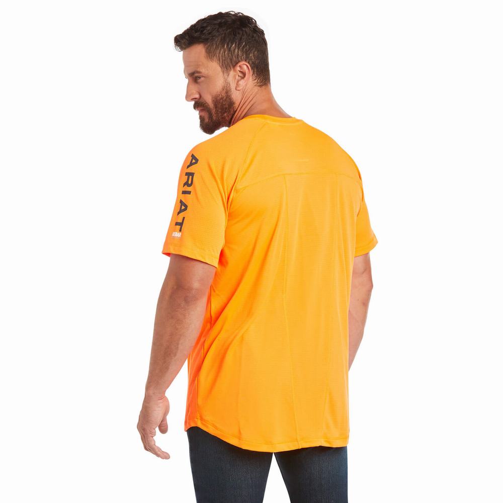 Ariat Rebar Heat Fighter Short Sleeve Herr Orange | 705-GXEHMR