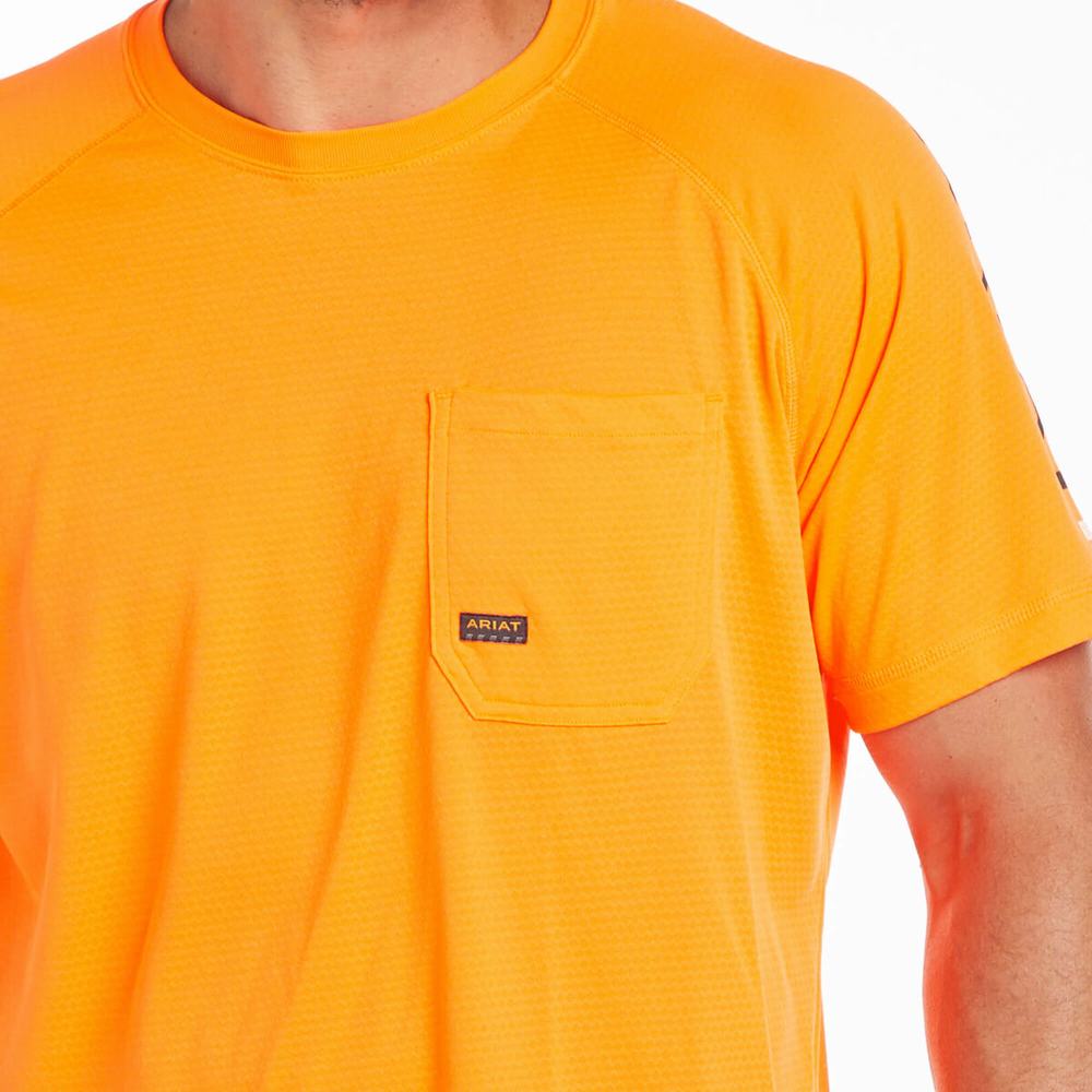 Ariat Rebar Heat Fighter Short Sleeve Herr Orange | 705-GXEHMR