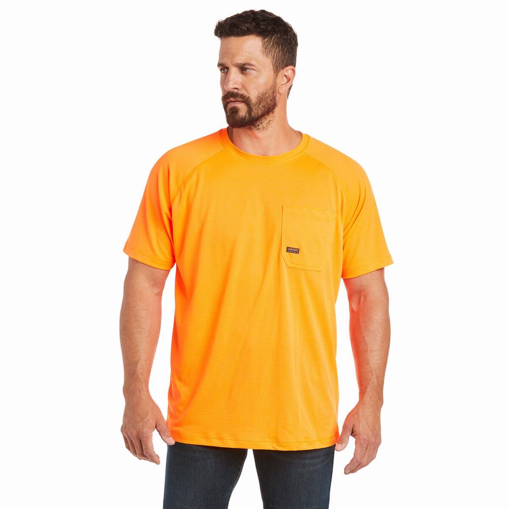 Ariat Rebar Heat Fighter Short Sleeve Herr Orange | 705-GXEHMR