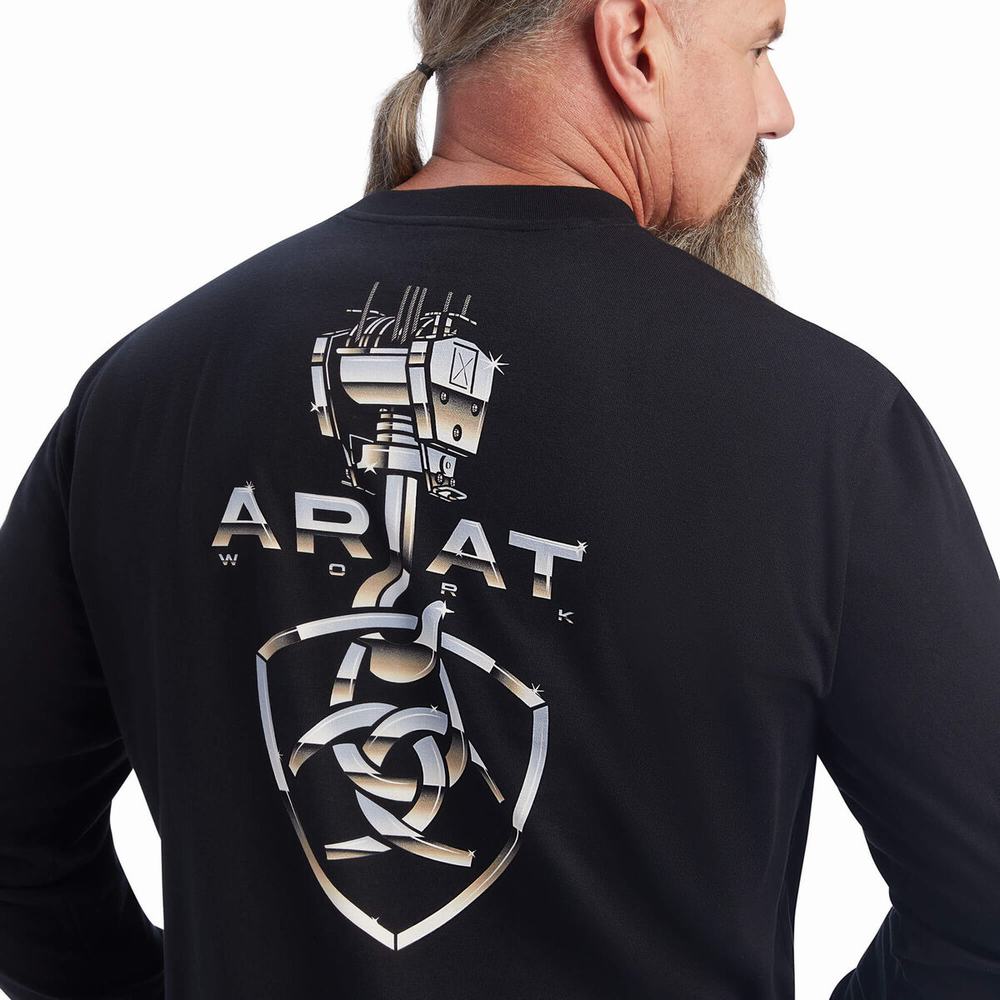 Ariat Rebar Heavy Lifting Piketröja Herr Svarta | 125-QAWJGR