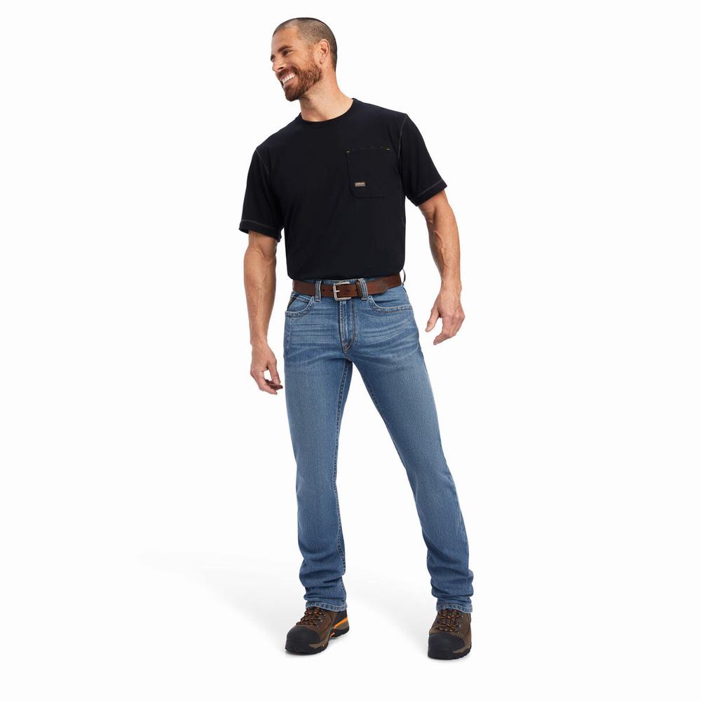 Ariat Rebar M4 Low Rise DuraStretch Edge Cut Straight Jeans Herr Olika Färger | 207-GNQDHO