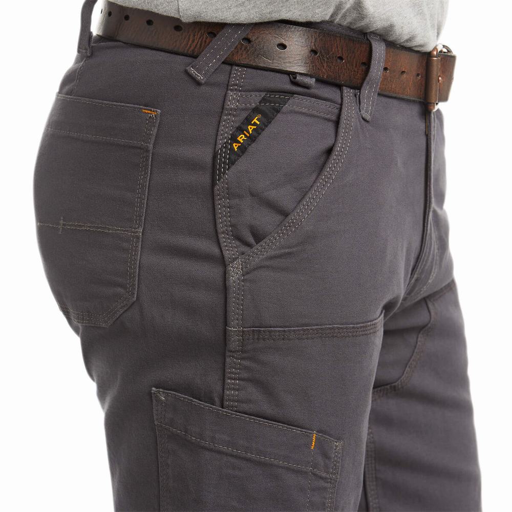 Ariat Rebar M4 Low Rise DuraStretch Made Tough Double Front Byxor Herr Grå | 210-TNZHFR