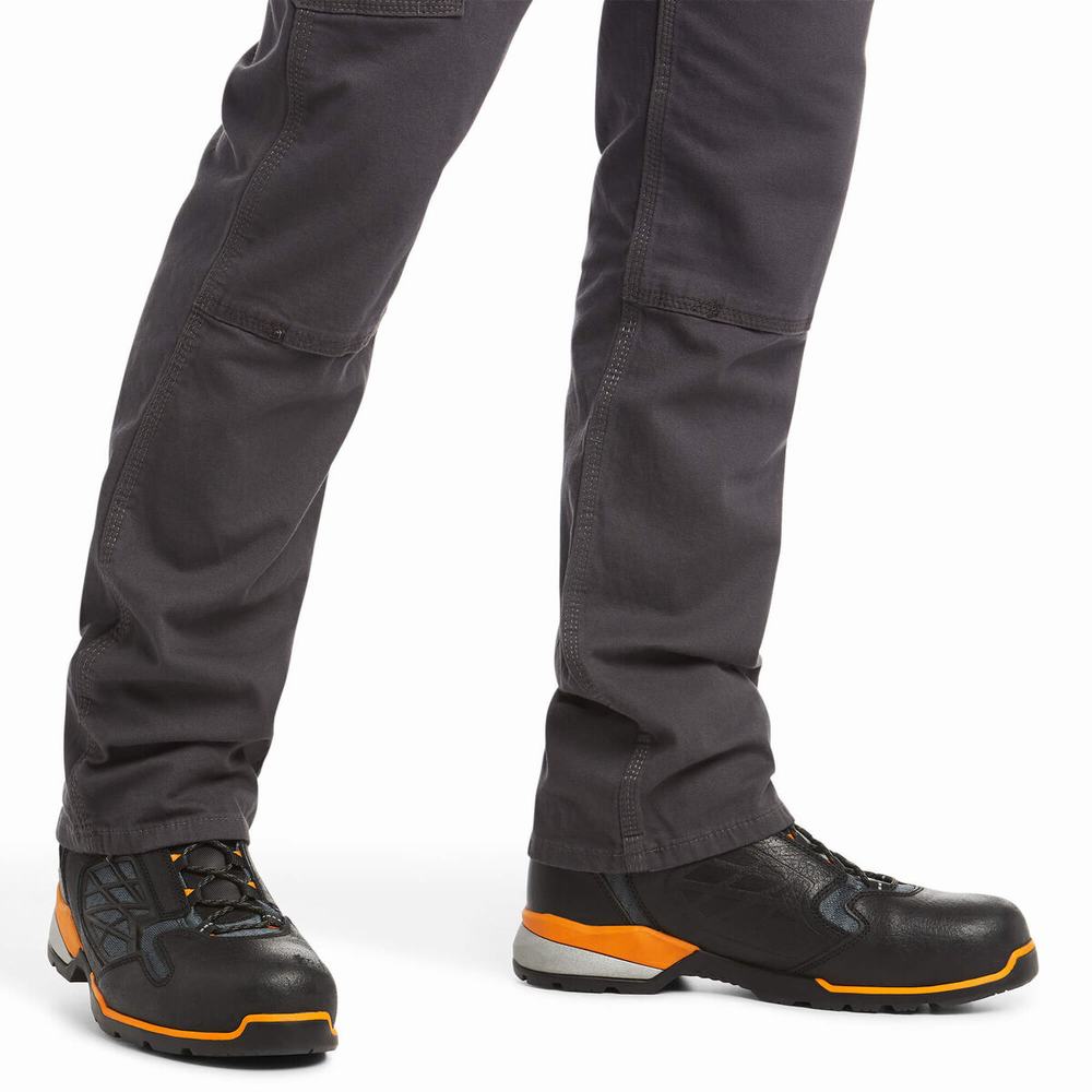 Ariat Rebar M4 Low Rise DuraStretch Made Tough Double Front Byxor Herr Grå | 210-TNZHFR